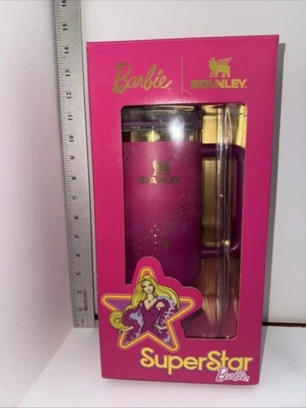 Stanley x Barbie Superstar Quencher H2.0 FlowState Tumbler 40oz Limited Edition